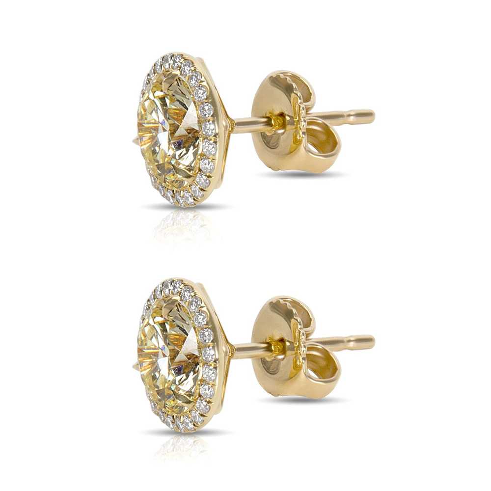 Other Diamond Halo Studs in 18k Yellow Gold (2.27… - image 2