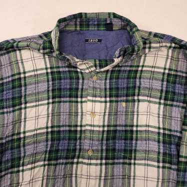 Izod IZOD Tartan Flannel Casual Shirt Mens Size La