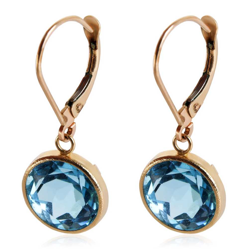 Other Blue Topaz Drop Earrings in 14k Yellow Gold - image 1