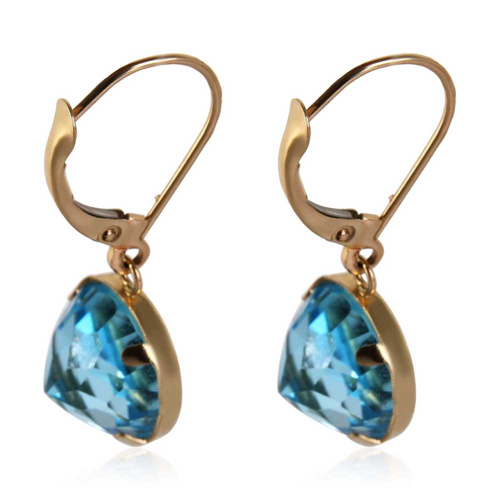 Other Blue Topaz Drop Earrings in 14k Yellow Gold - image 2