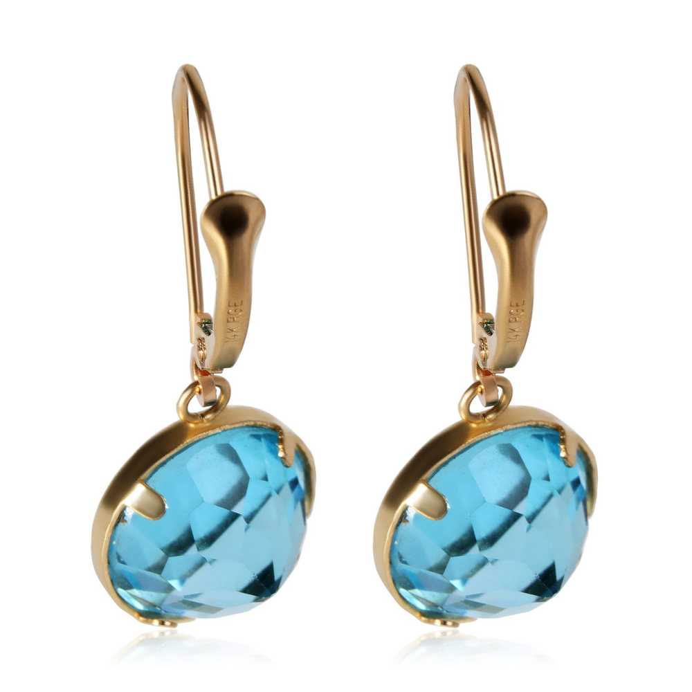 Other Blue Topaz Drop Earrings in 14k Yellow Gold - image 3