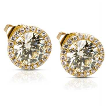 Other 18KT Yellow Gold Diamond Halo Studs 2.22 ctw