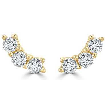Other 14k Yellow Gold & Diamond Stud Earrings - image 1
