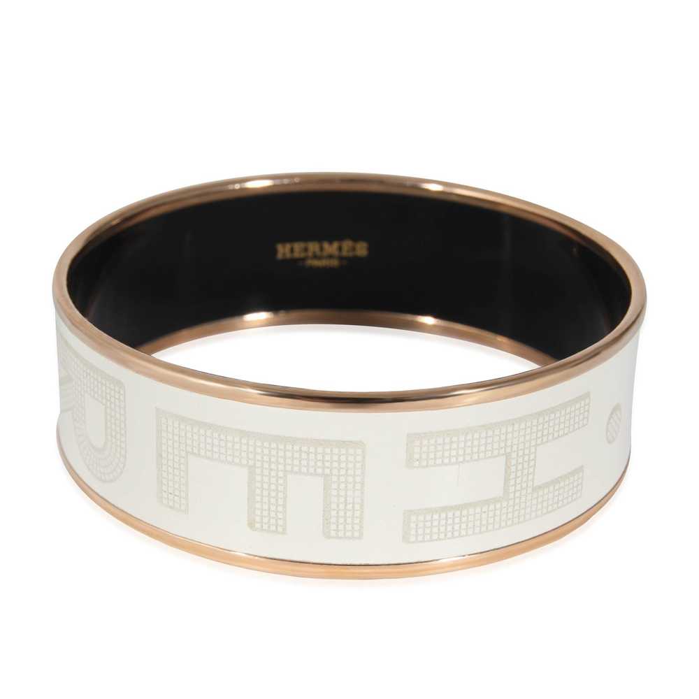 Hermes Hermès Enamel Sellier Bracelet in Gold Pla… - image 1