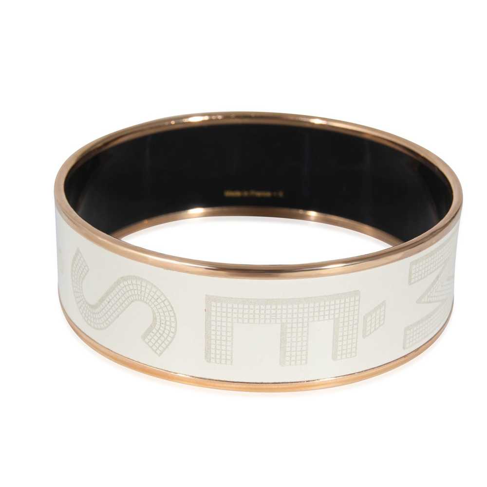 Hermes Hermès Enamel Sellier Bracelet in Gold Pla… - image 3