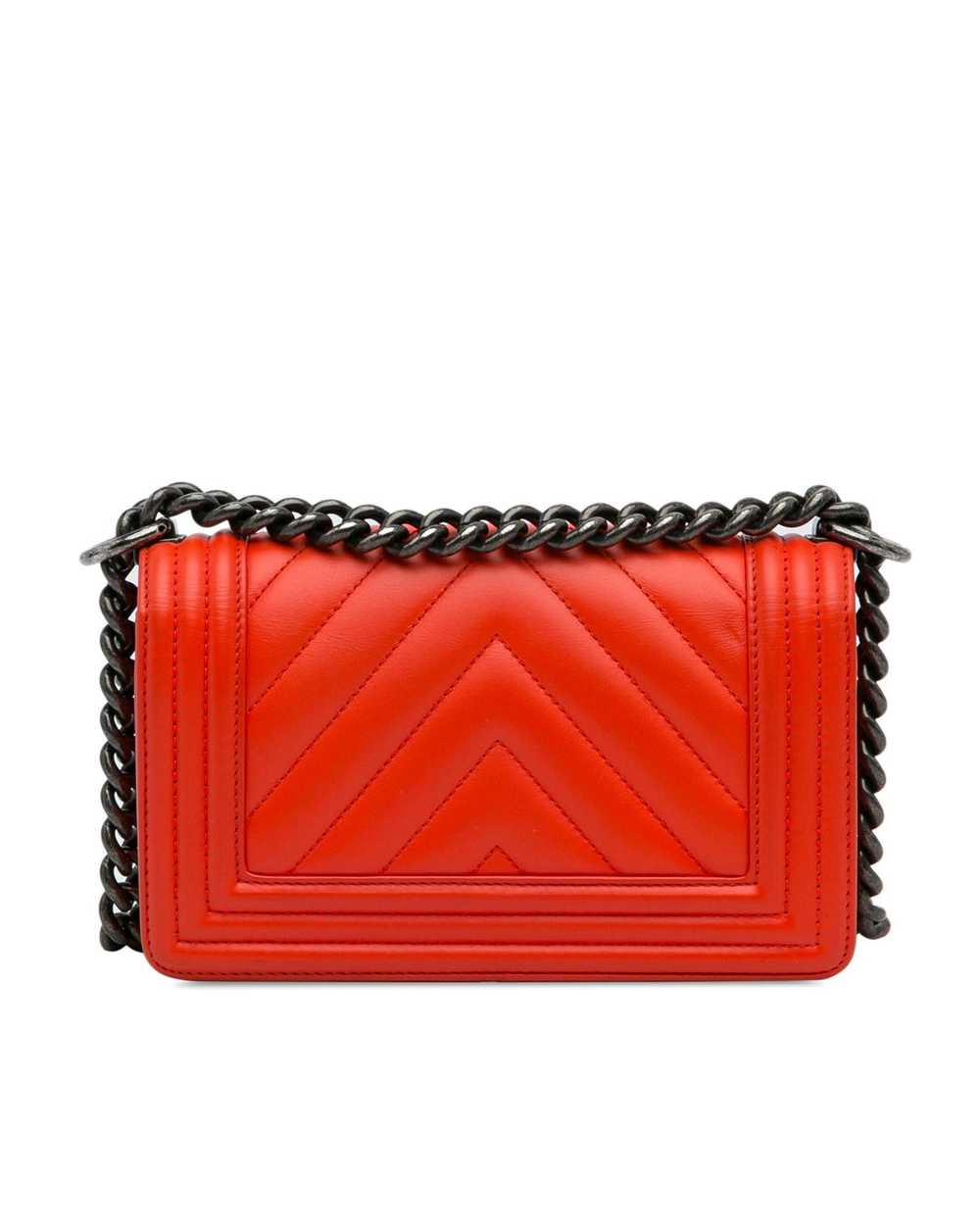 Chanel Quilted Leather Shoulder Bag with Chevron … - image 3