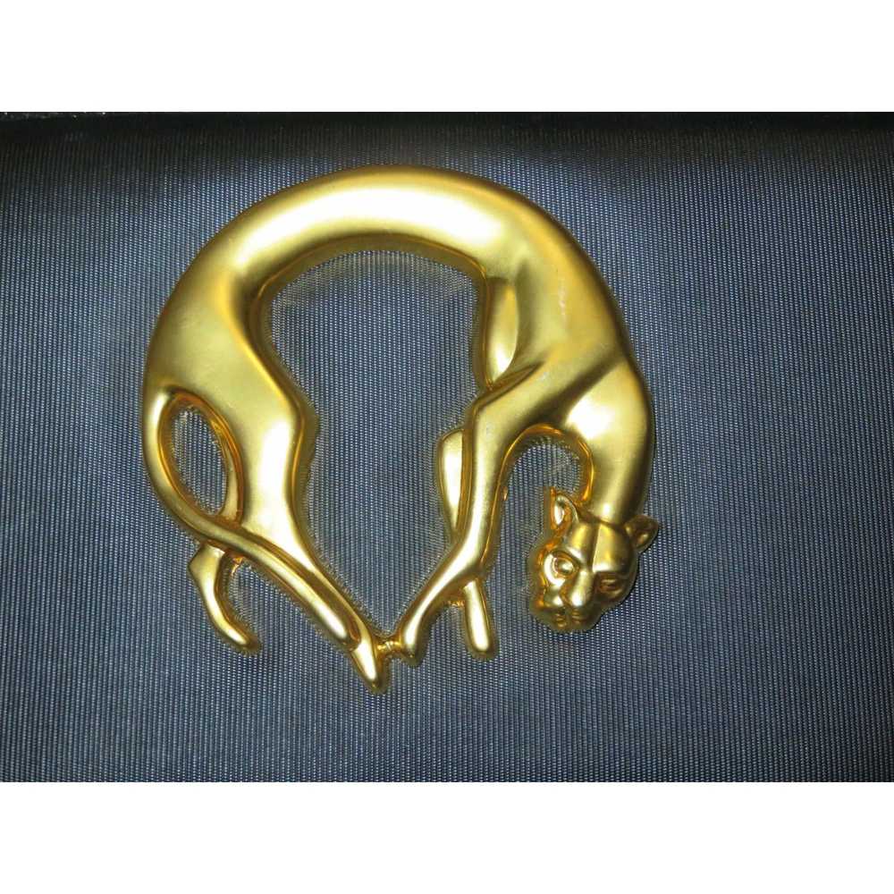 Other Nima Black Vintage Gold Panther Logo Fabric… - image 2