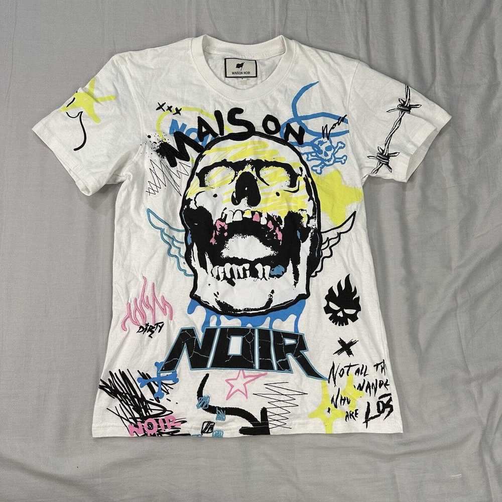 Other Maison Noir T Shirt Size S White Skull Grap… - image 1