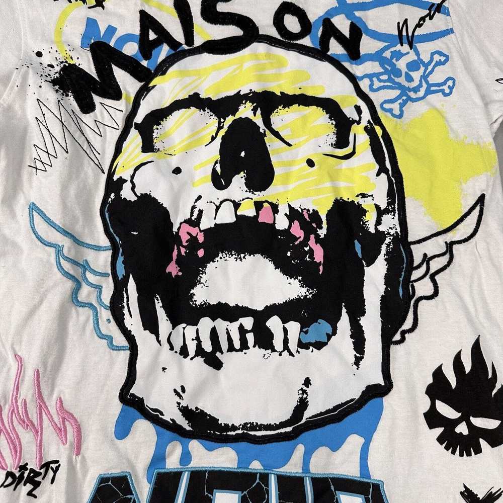 Other Maison Noir T Shirt Size S White Skull Grap… - image 2