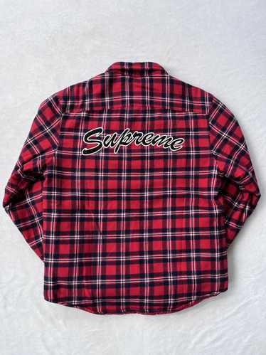 Supreme FW19 Arc Logo Quilted Flannel Shirt