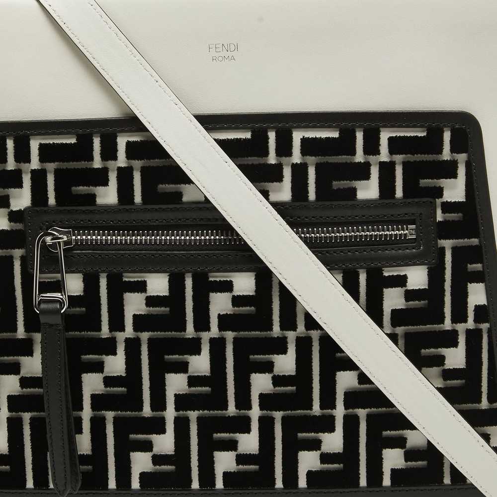 Fendi FENDI White/Black Leather and Velvet FF Run… - image 5