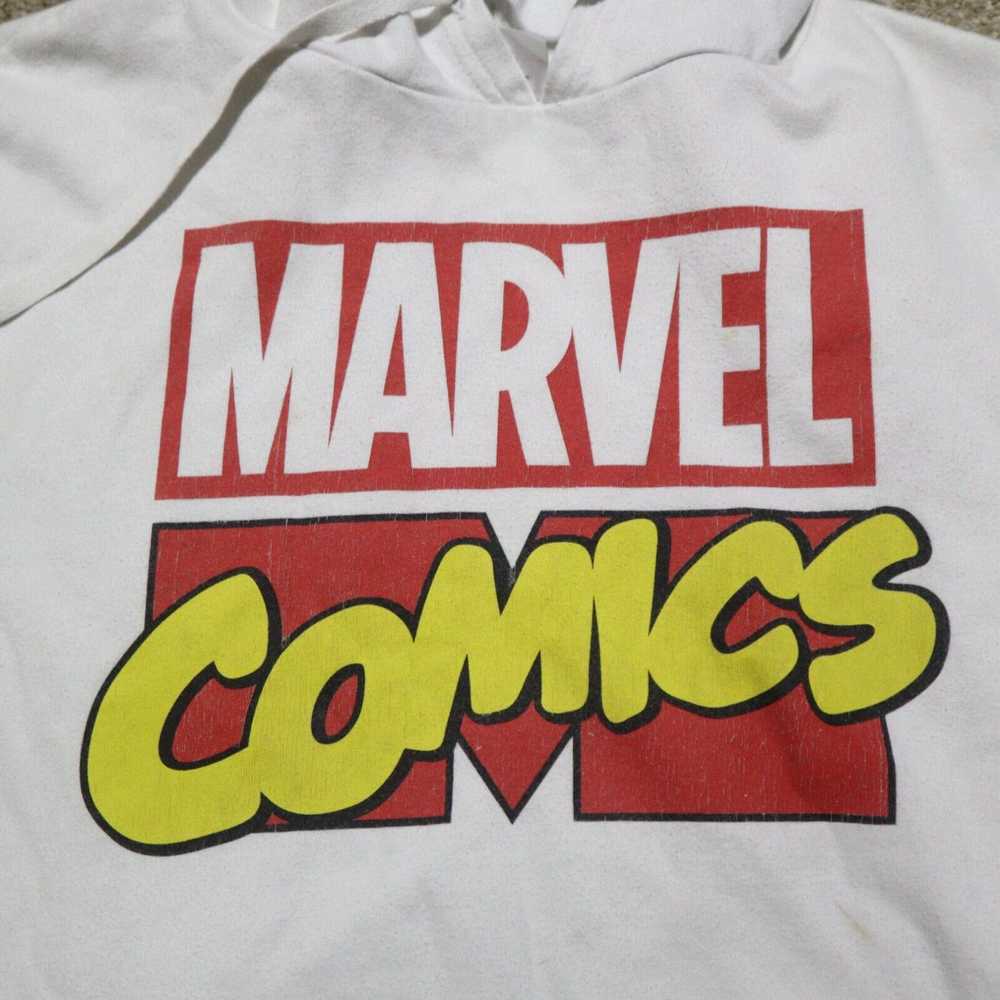 Vintage Marvel Comics White Hoodie Sweater Long S… - image 3