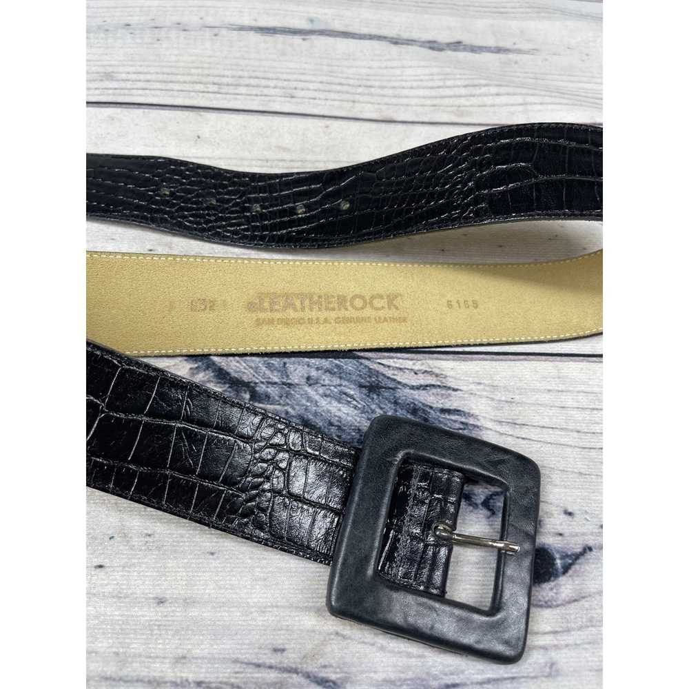 Other Leatherock Black Leather Embossed Belt Size… - image 5