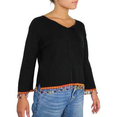 Vintage 1990s Vintage Sweater with Tribal Beaded … - image 1