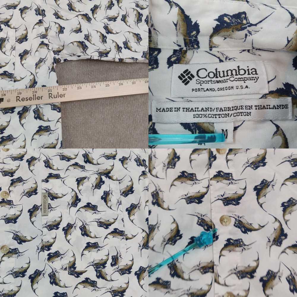 Vintage Columbia Shirt Mens Medium White Fish Sho… - image 4