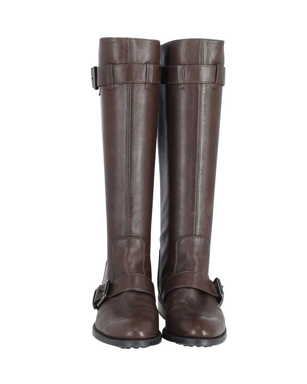 Tod's Classic Brown Leather Calf-Length Boots by … - image 2