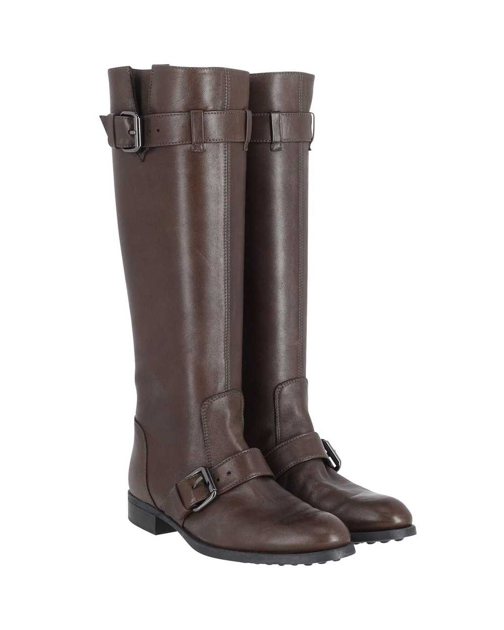 Tod's Classic Brown Leather Calf-Length Boots by … - image 3