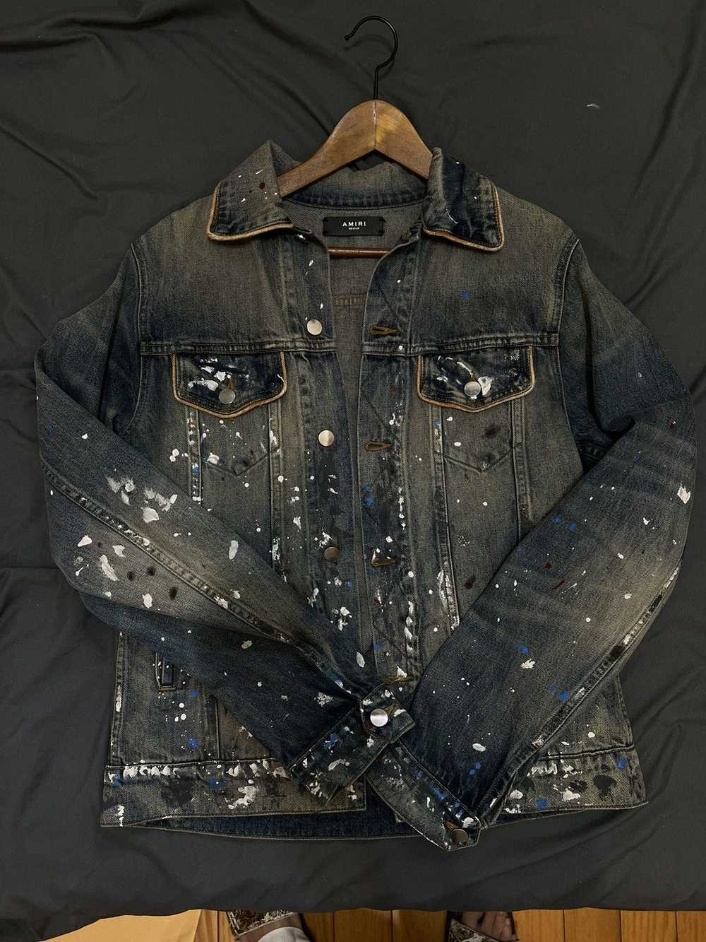 Amiri Amiri Paint Splattered Denim Jacket - image 3