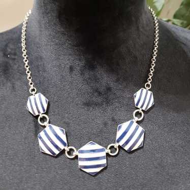 Other Fashion Blue White Striped Pattern Statement