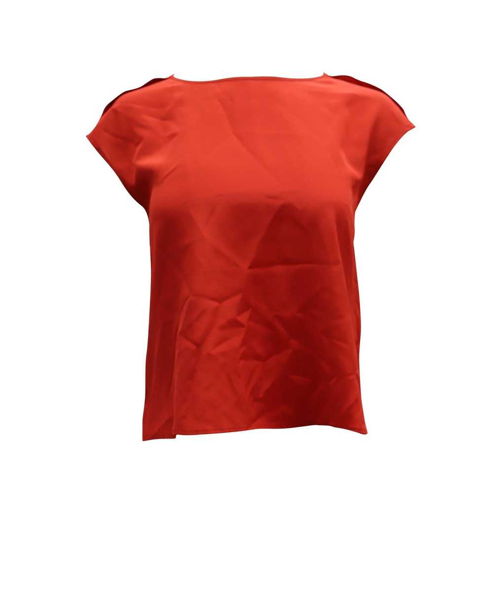 Escada Red Silk Cap-Sleeve Blouse by Escada - image 1