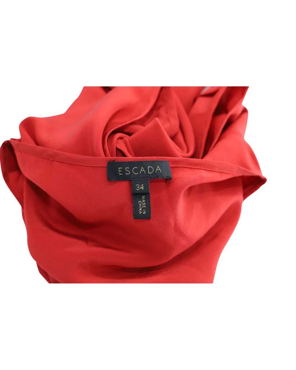 Escada Red Silk Cap-Sleeve Blouse by Escada - image 3