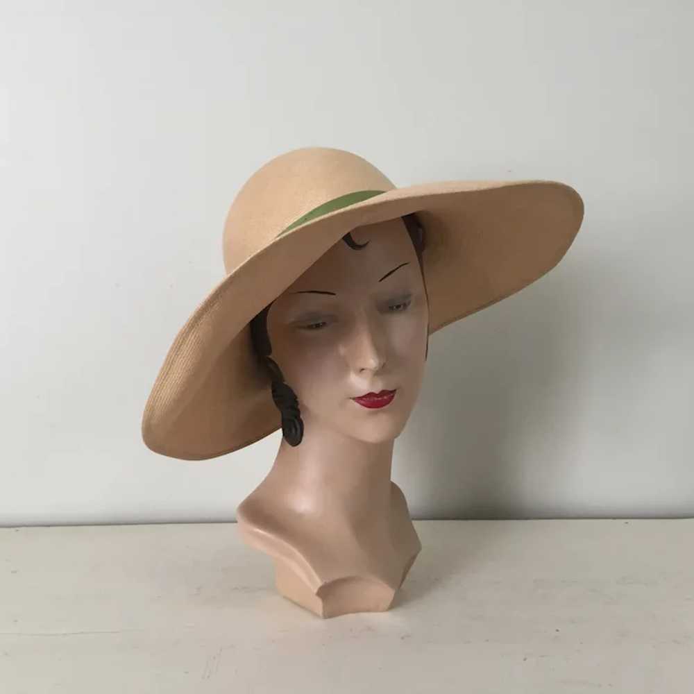 Vintage 1970s Large Straw Sunhat with Red Poppy F… - image 8
