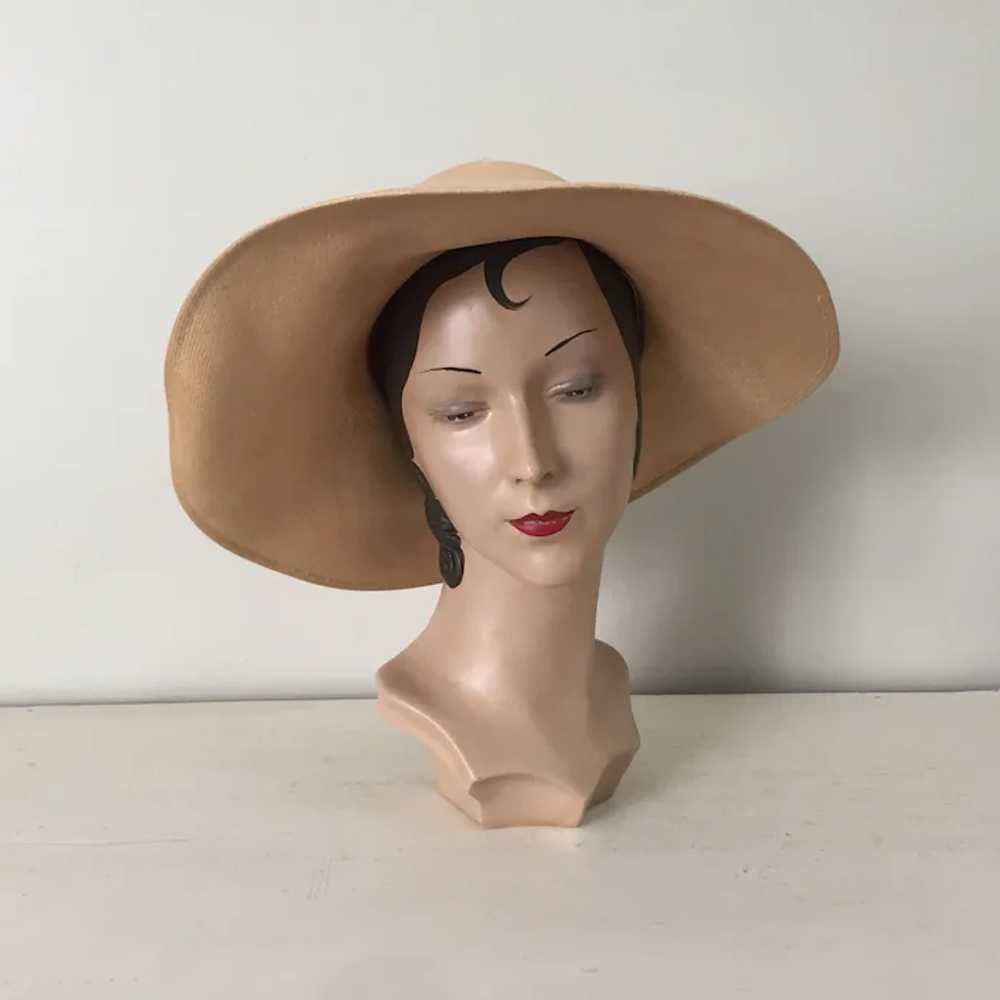 Vintage 1970s Large Straw Sunhat with Red Poppy F… - image 9