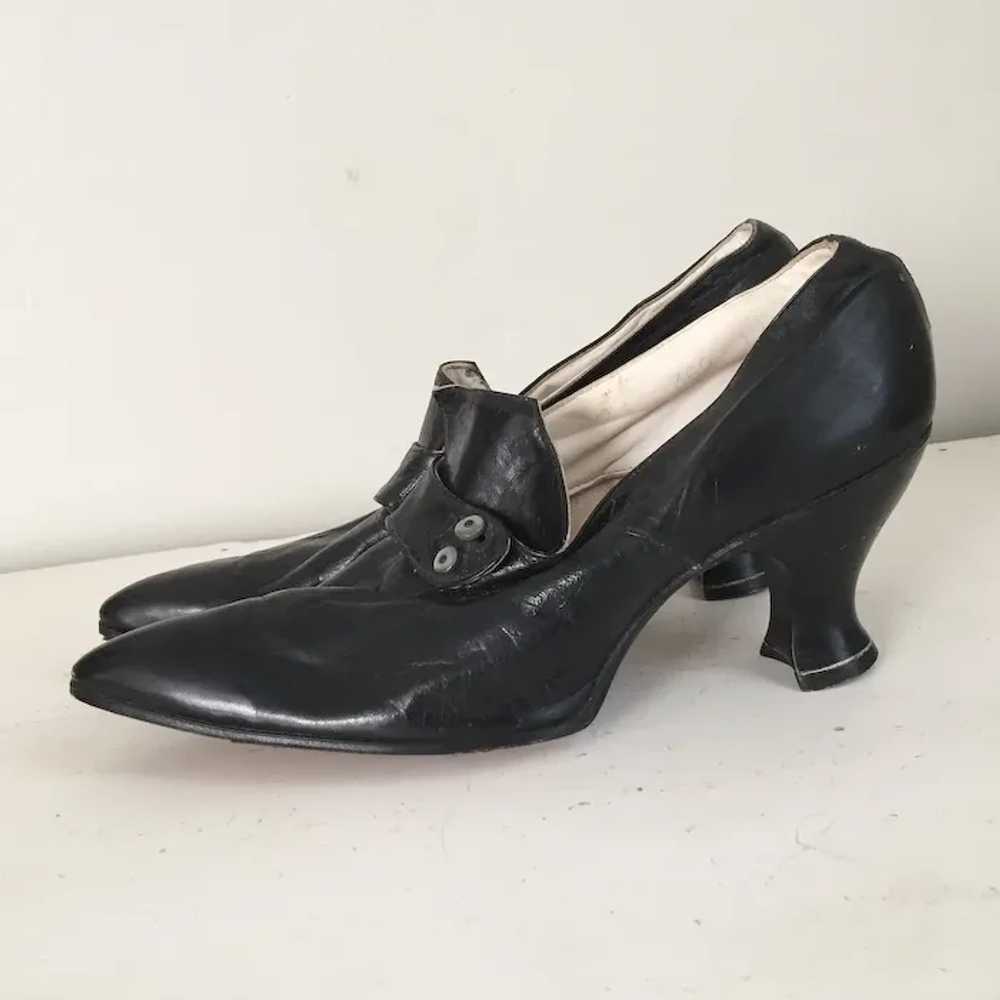 Vintage Late Teens Early 1920s Pointy Toed Black … - image 10