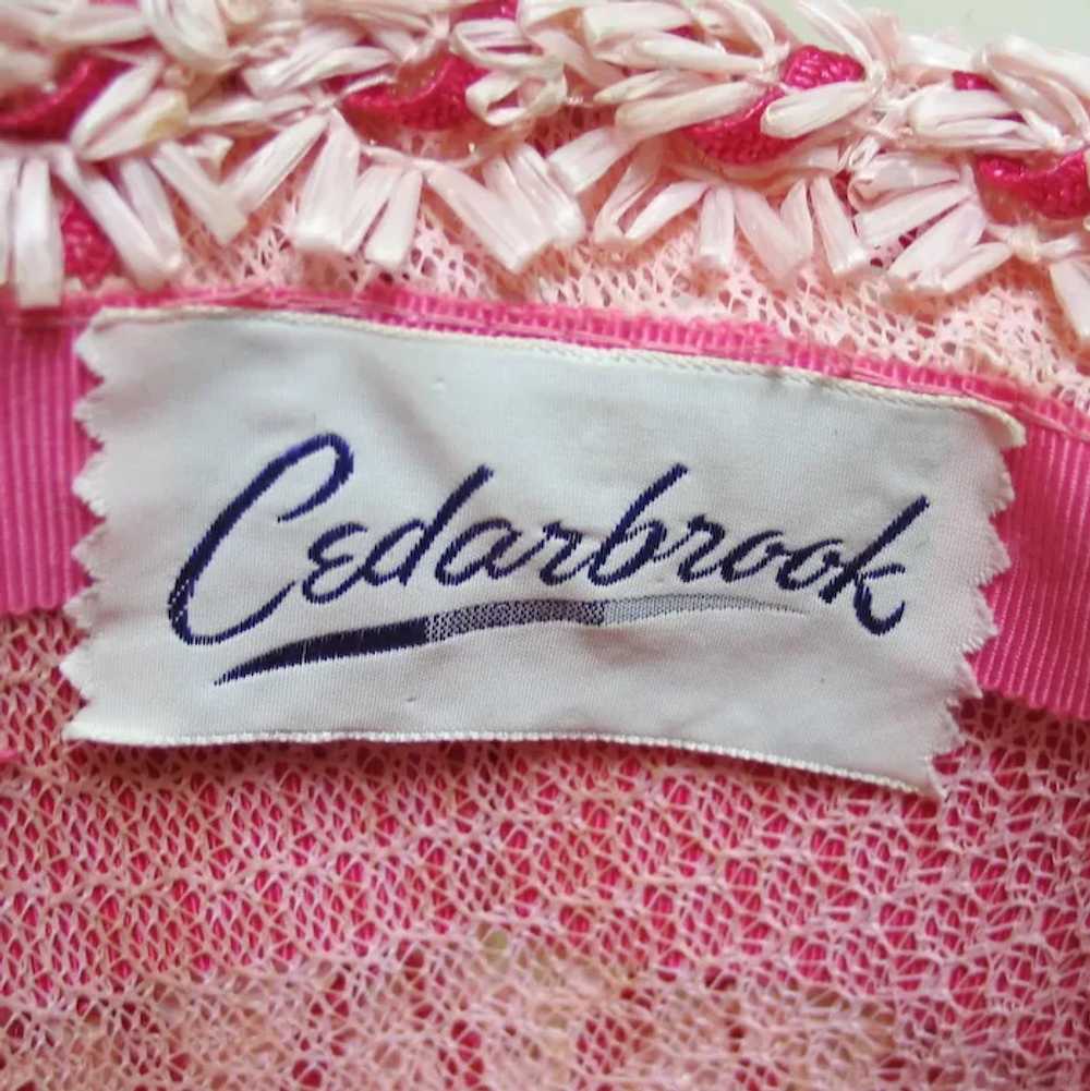 Vintage 1960s Pink Novelty Weave Summer Straw Bub… - image 3