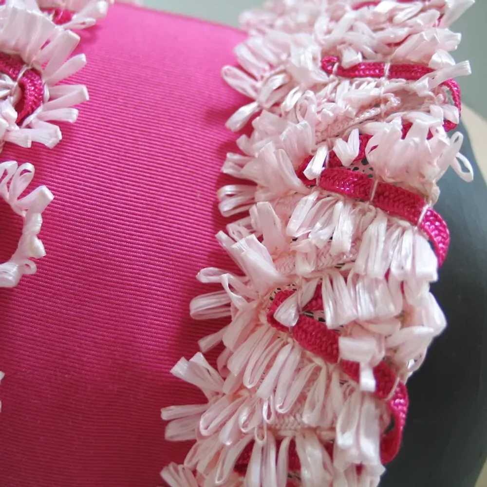 Vintage 1960s Pink Novelty Weave Summer Straw Bub… - image 4
