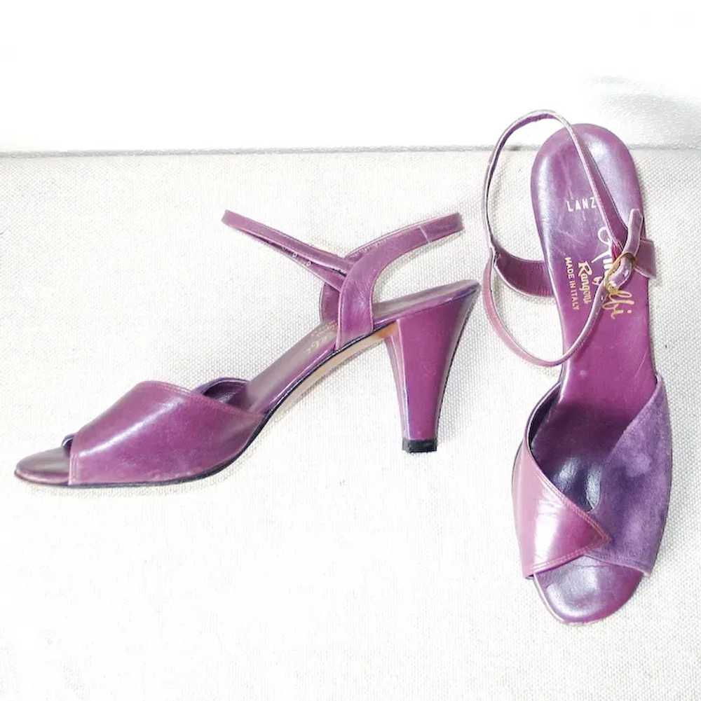 Vintage 1970s Disco Era Italian Purple Leather an… - image 2
