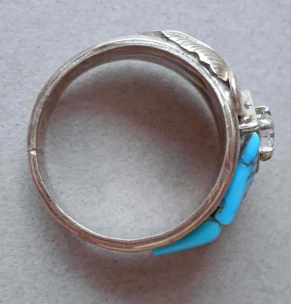 Native American Turquoise CZ Sterling Silver Ring… - image 8