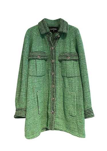 Product Details Green Tweed Longline Shirt Jacket