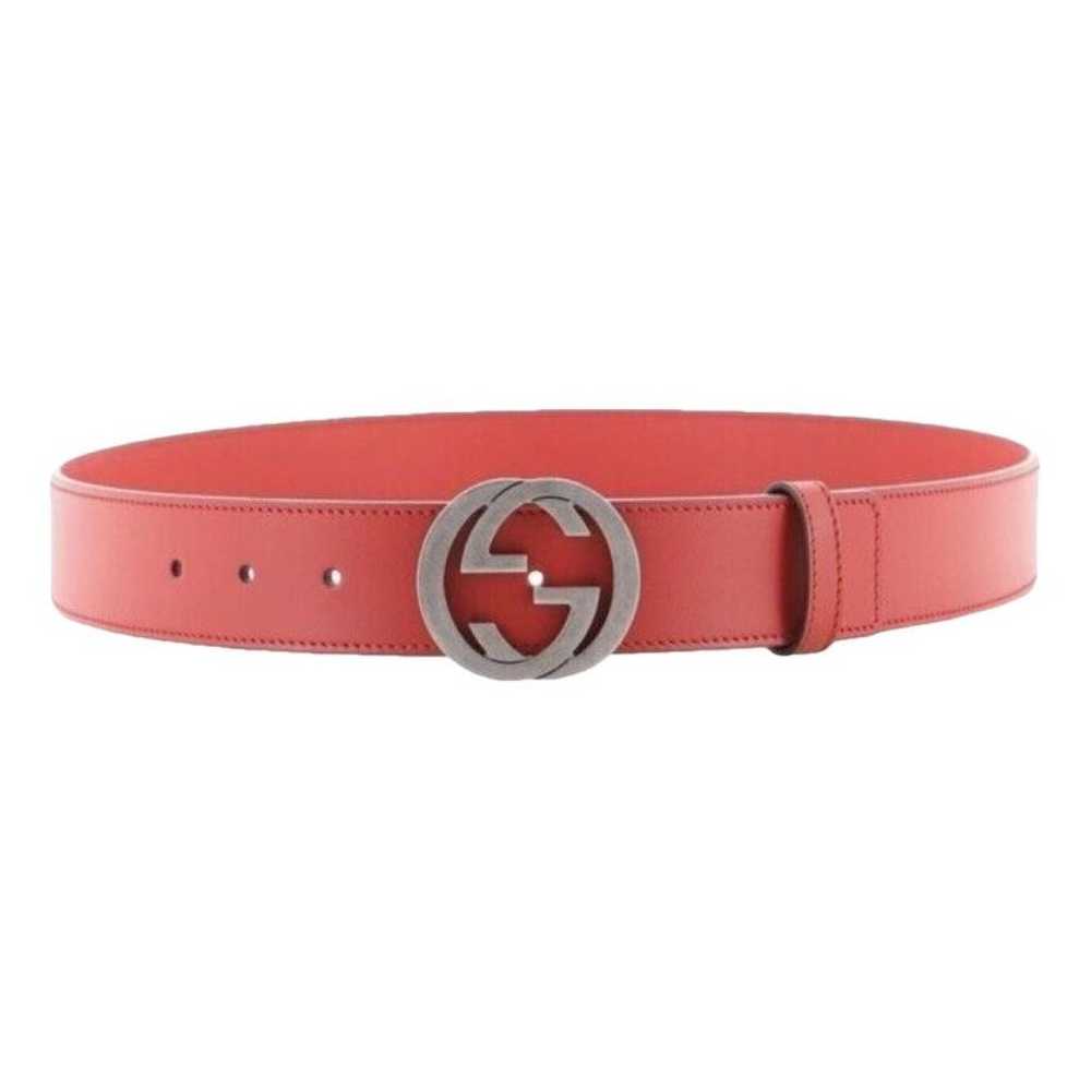 Gucci Interlocking Buckle leather belt - image 1