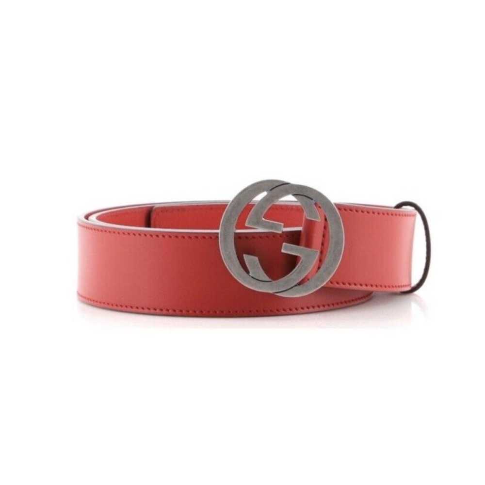 Gucci Interlocking Buckle leather belt - image 2