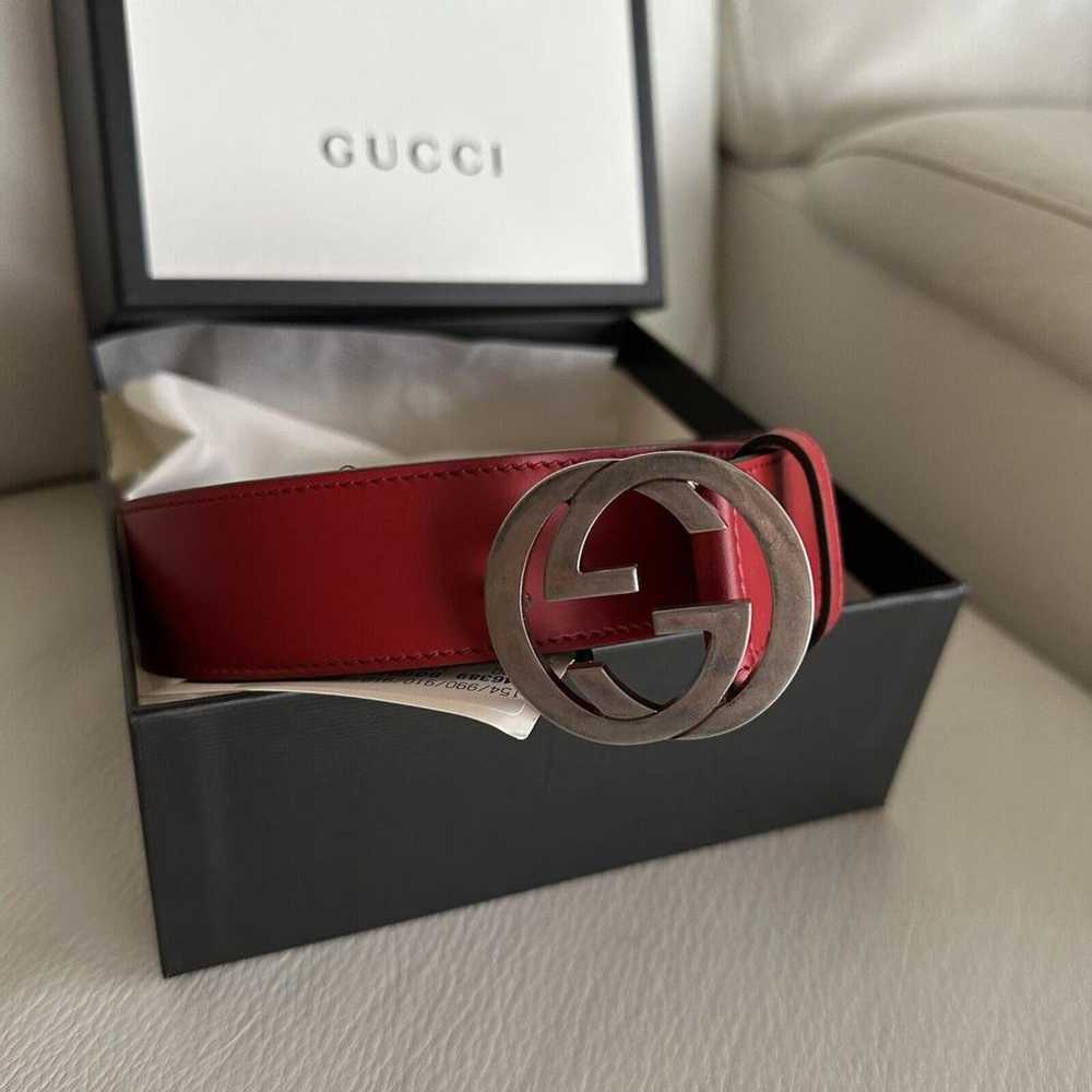 Gucci Interlocking Buckle leather belt - image 3