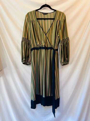 BCBG Maxazria Silk Green Stripe Dress (M) | Used,…