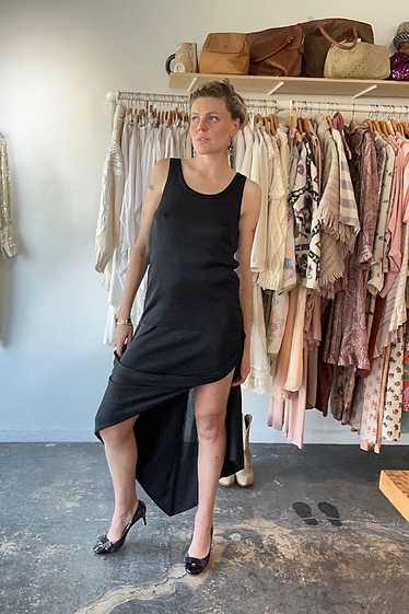 Vintage Issey Miyake Black Silk Knit Skirt Set Sel