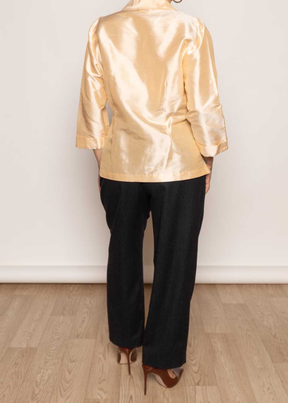 Vintage Gold Silk Blouse - image 2