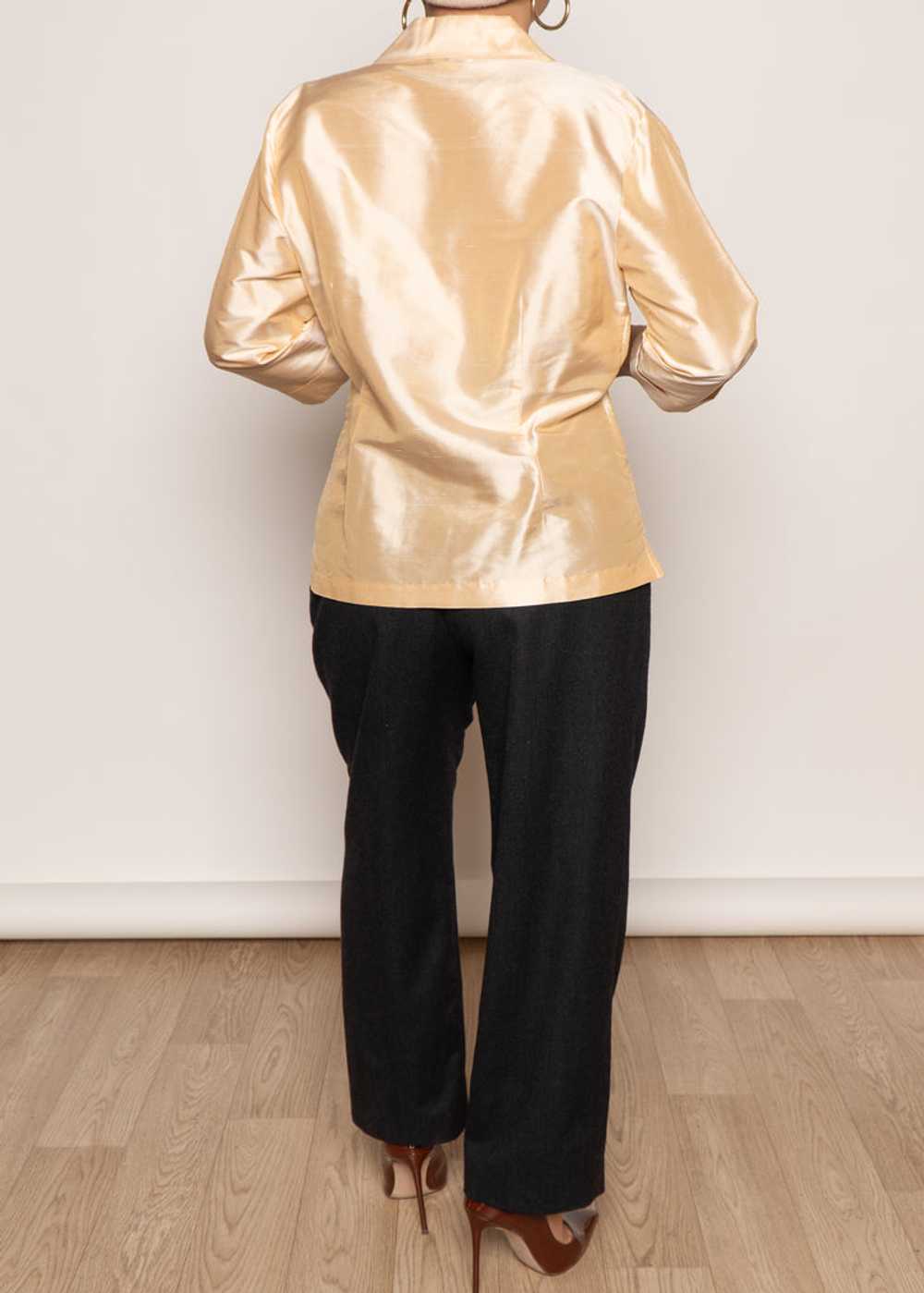 Vintage Gold Silk Blouse - image 3