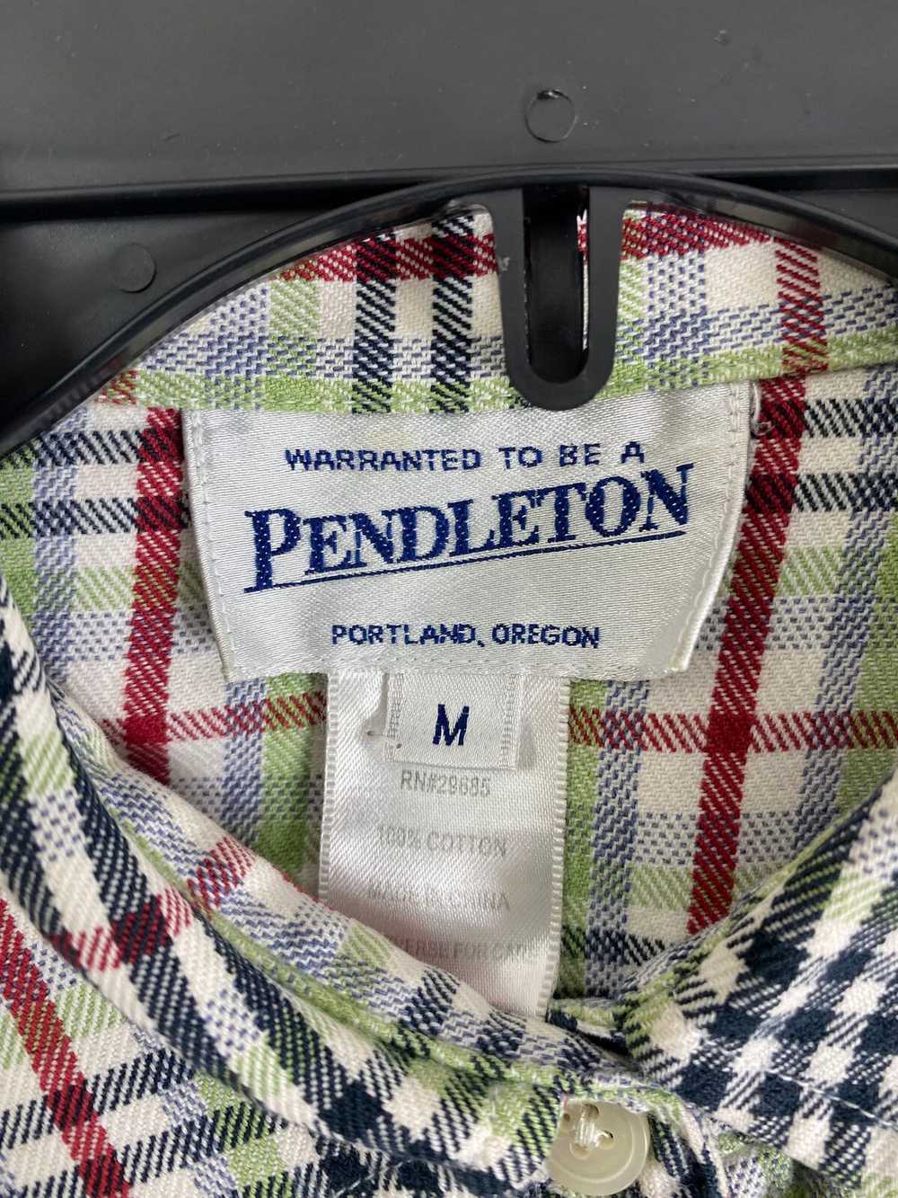 Pendleton Men Green Plaid Flannel Shirt M - image 3