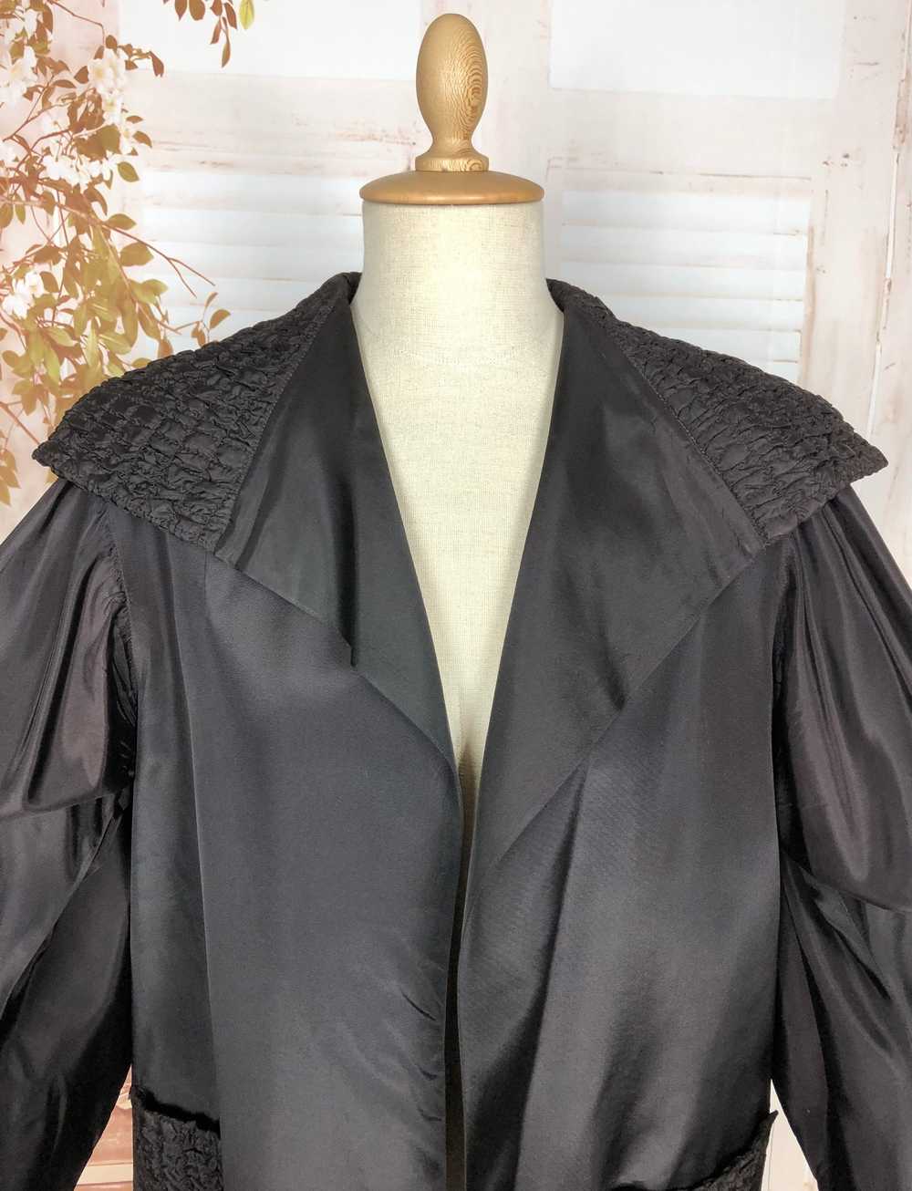 Amazing Original 1940s Vintage Black Evening Coat… - image 11