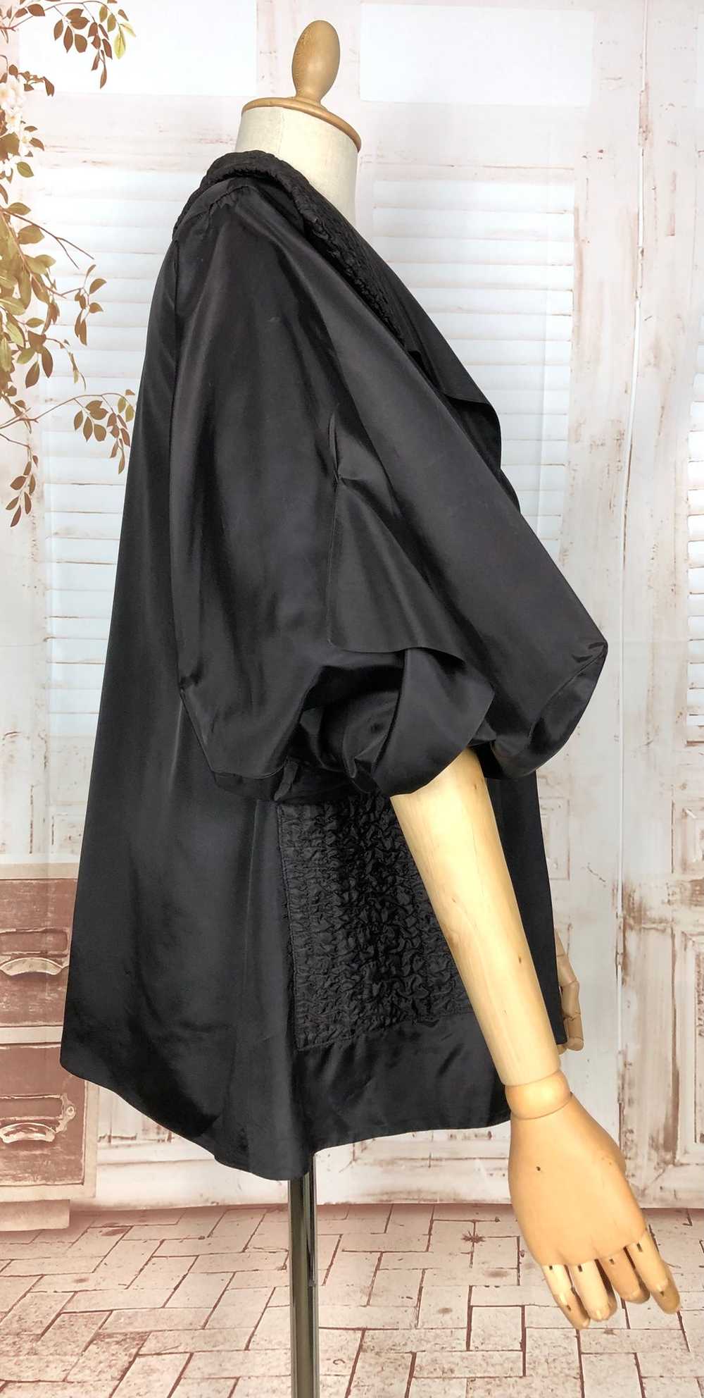 Amazing Original 1940s Vintage Black Evening Coat… - image 2