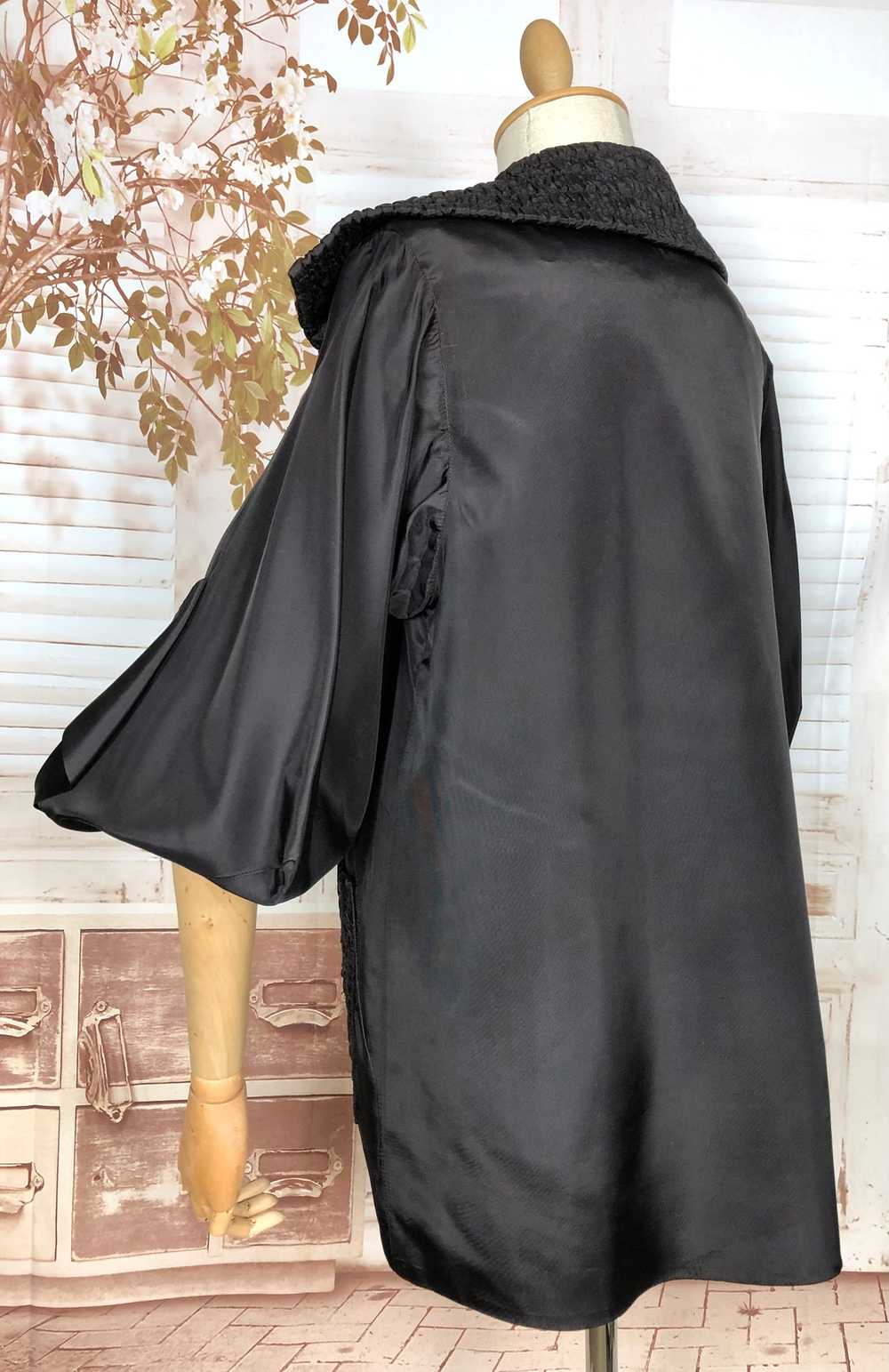 Amazing Original 1940s Vintage Black Evening Coat… - image 7