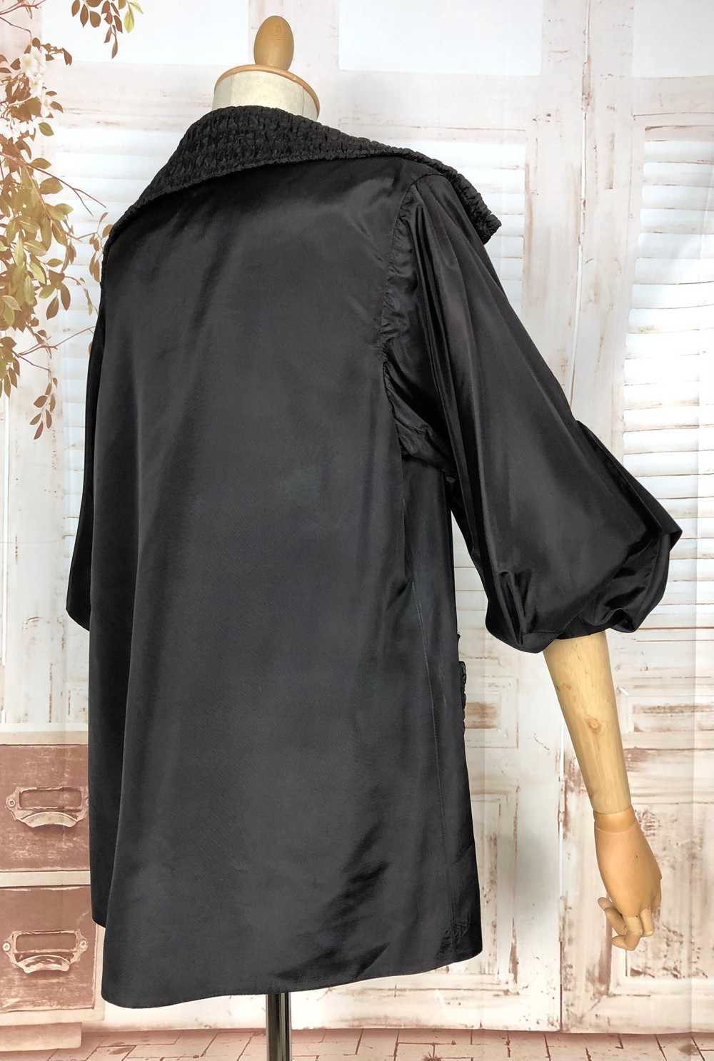 Amazing Original 1940s Vintage Black Evening Coat… - image 9