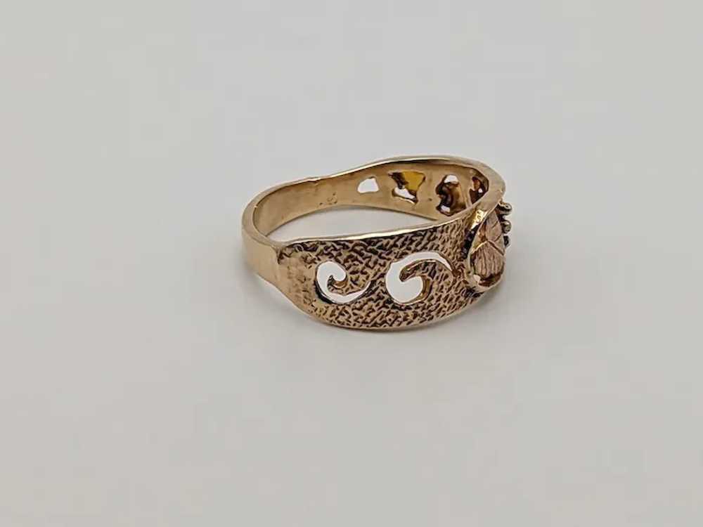 10k 12k Black Hills Gold Ring Multi-tone Gold Bla… - image 3