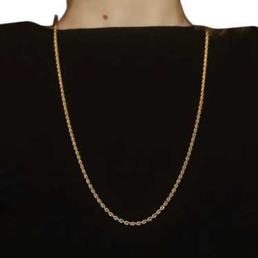 Yellow Gold Rope Chain Necklace 27" - 14k