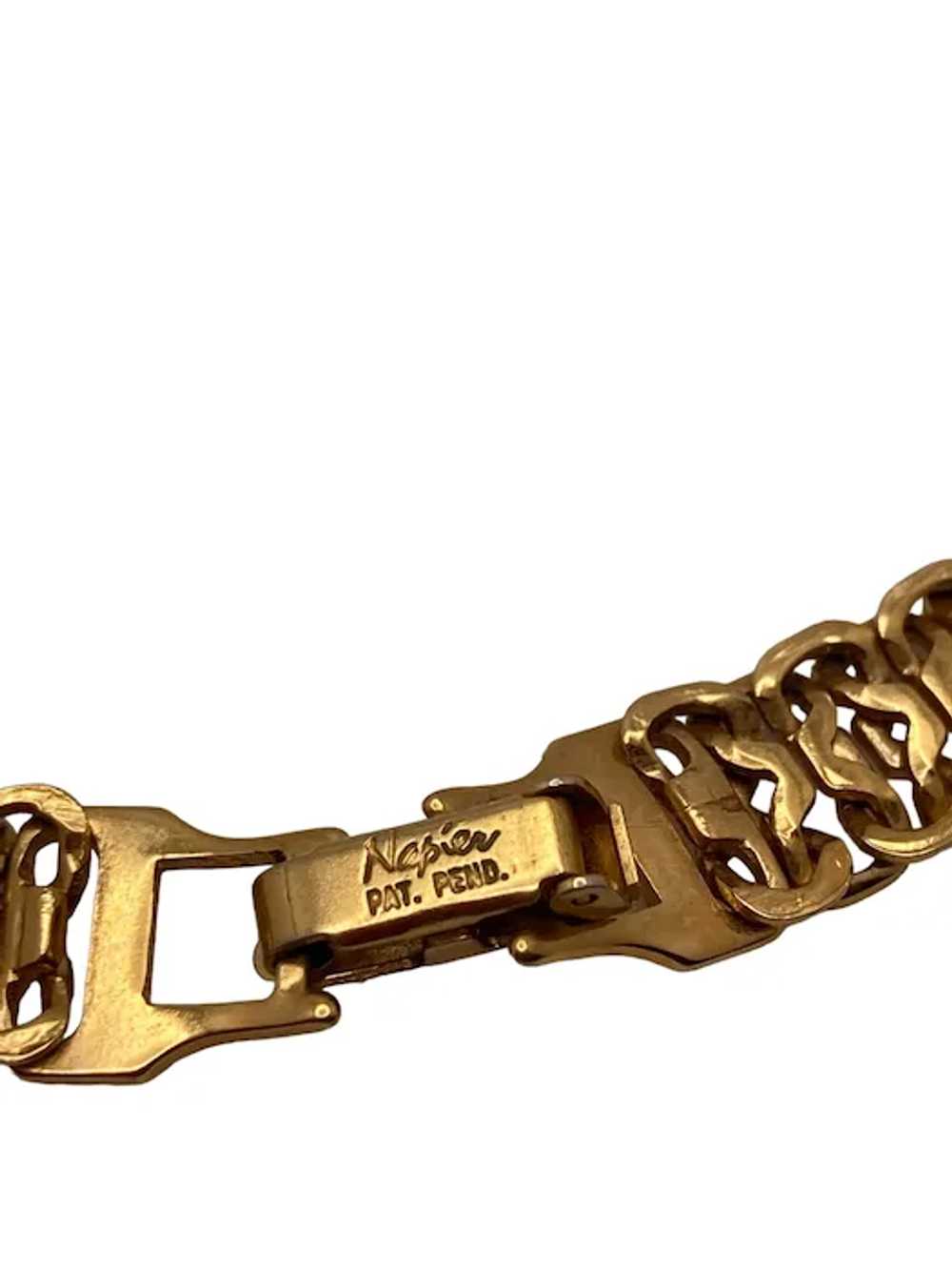 Vintage Napier Gold Tone Chevron Necklace - image 8