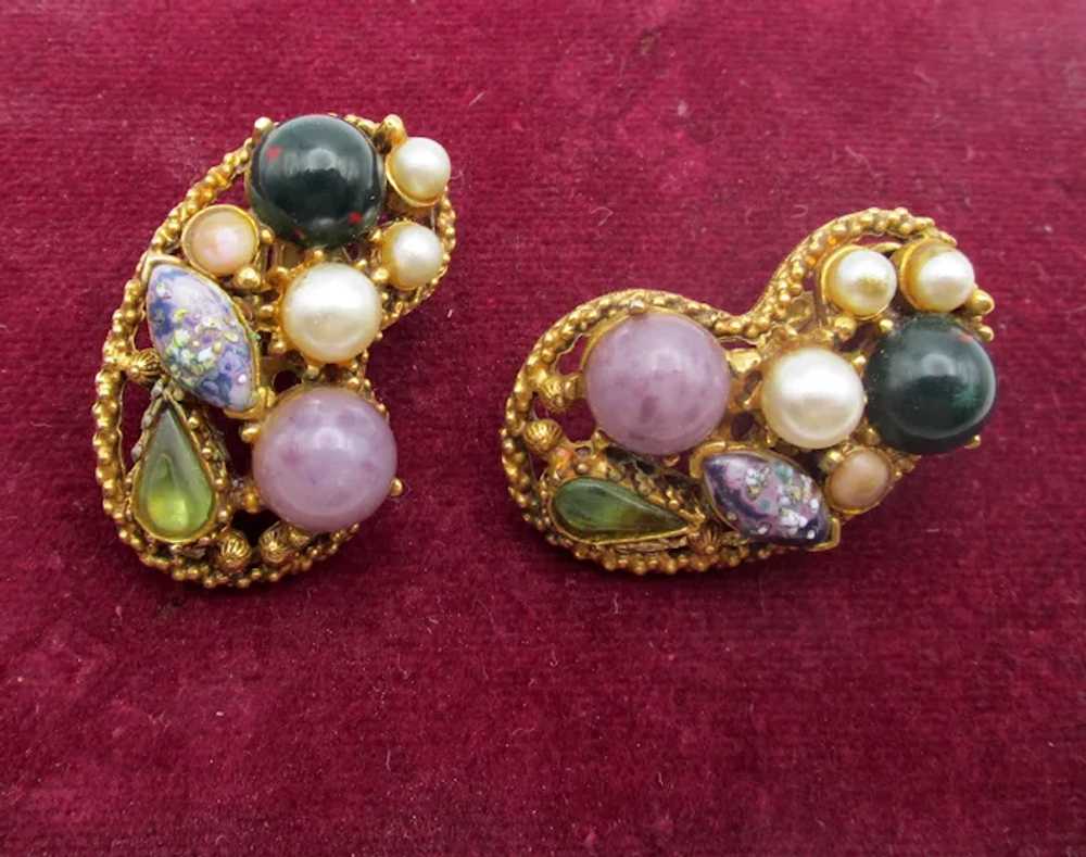 Sweet Vintage Florenza Specialty Stones Clip Earr… - image 5