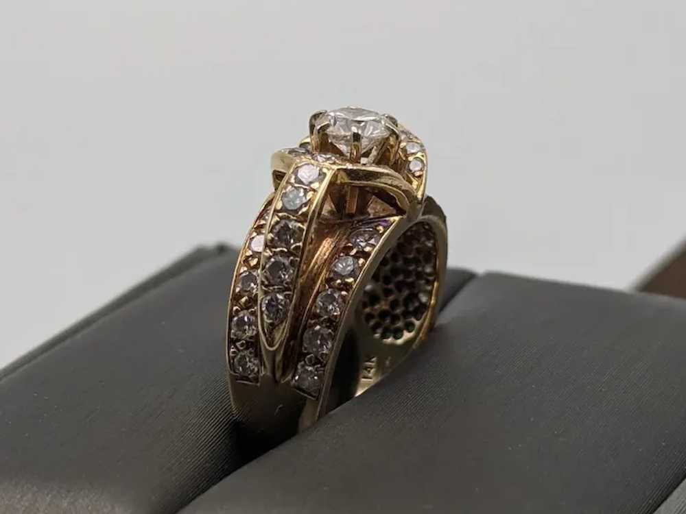 APPRAISED! 14k Yellow Gold Diamond Triple Band We… - image 2